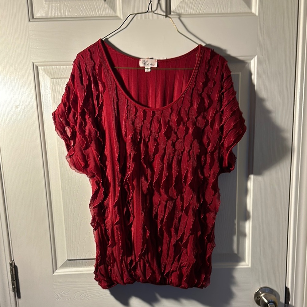 Chico's Red Textured Blouse
